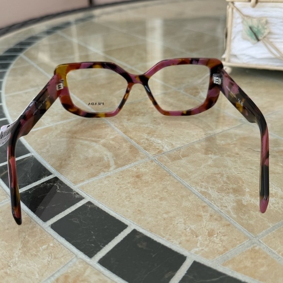 Prada PR A04V 18N1O1 Eyeglasses Women's Havana Cognac Full Rim 52-16-140 New - Picture 6 of 7